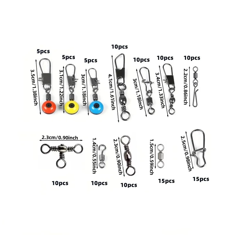 115 fishing connector set, quick change spinner