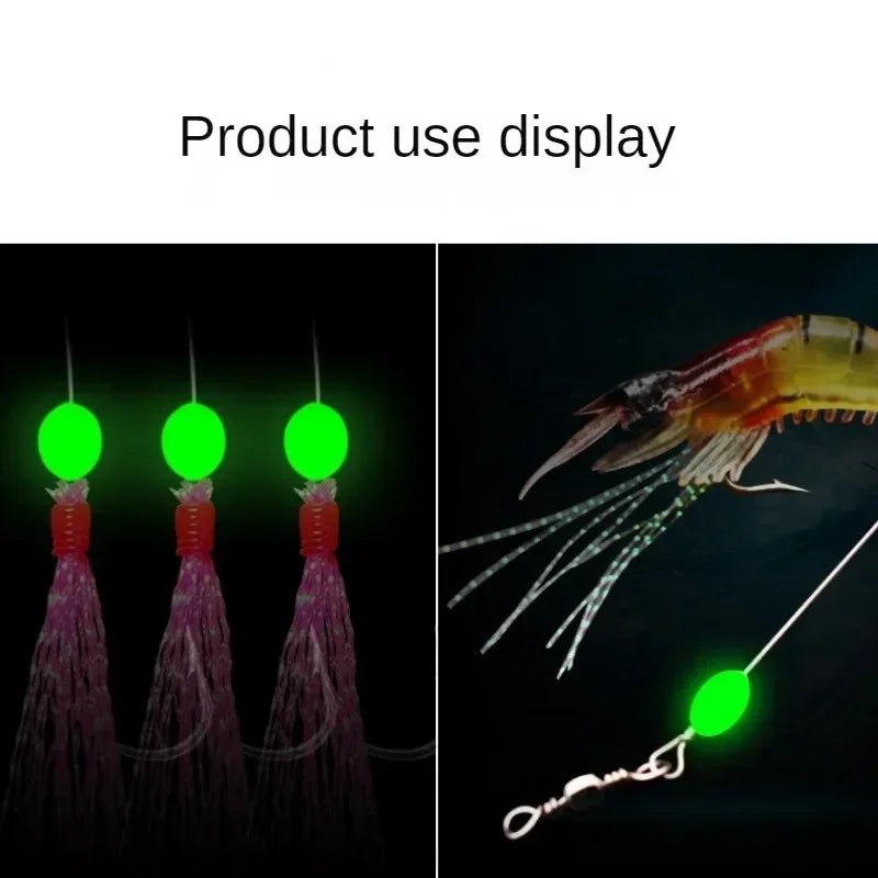 Luminous beads 100/375pcs olive green oval soft plastic fish