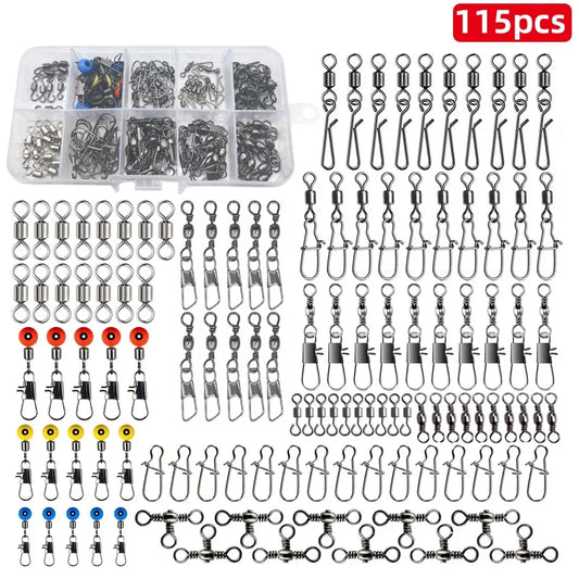 115 fishing connector set, quick change spinner